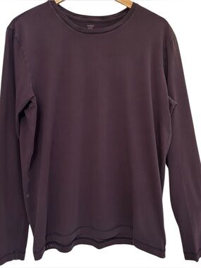 Mack Weldon Long Sleeve T Shirt Mens XL Plum Crewneck Pima Cotton Casual Base